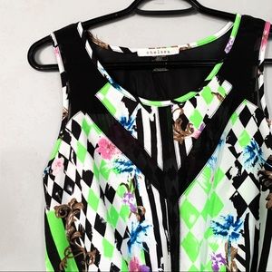 Nwot • Chelsea • Mesh Insert Peplum Top